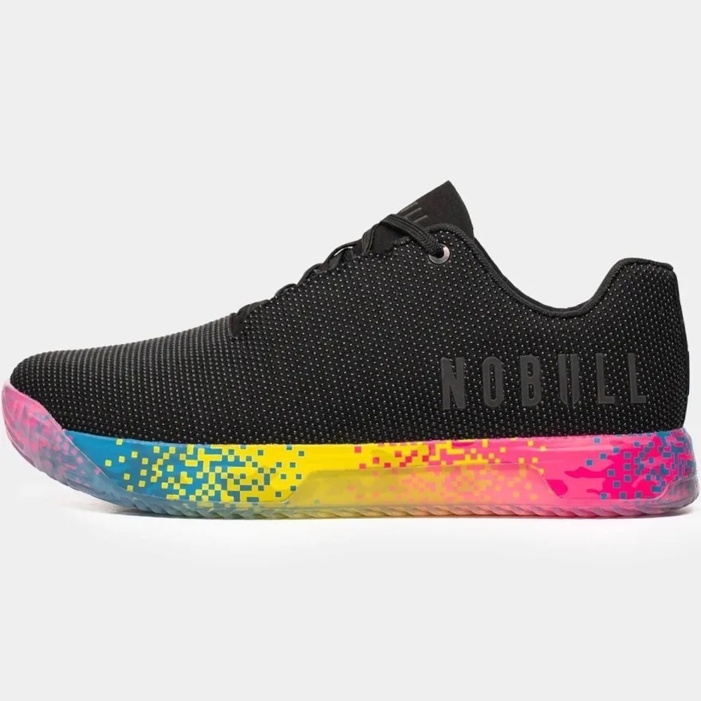 BLACK NEON GLITCH TRAINER+ (WOMEN'S) - 10.5 / Black Neon Glitch EUC